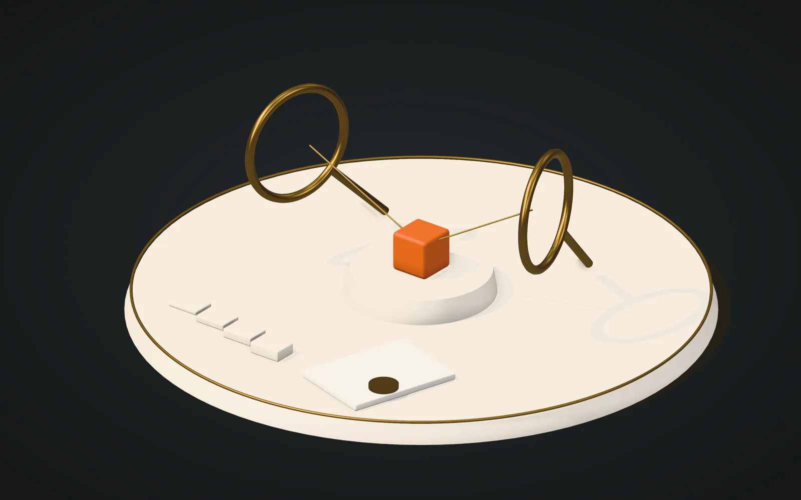 Isometric illustration of independent review: two lenses examine the same finding from opposite sides beside a sealed report and its evidence trail.